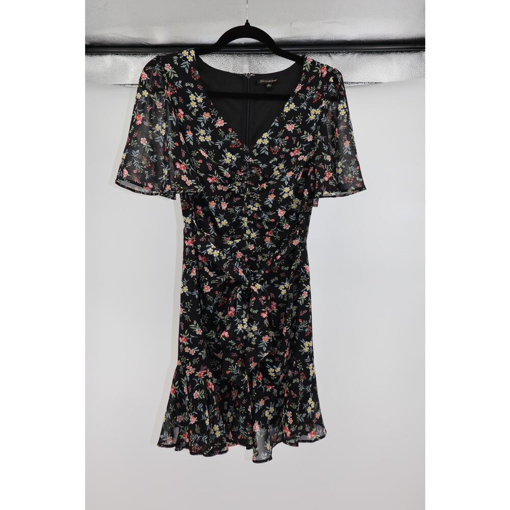 Shinestar Floral Flutter Sleeve Dress Size S Women's